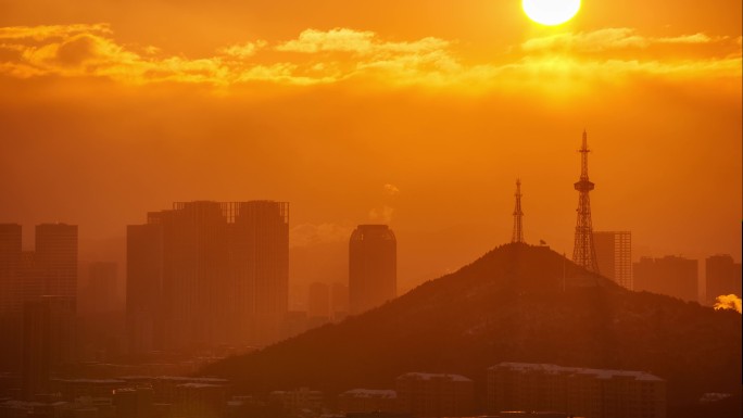 城市日出