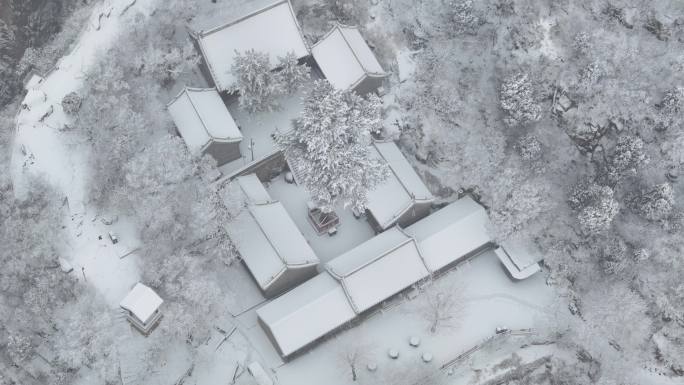 龙庆峡风景区雪景航拍视频5