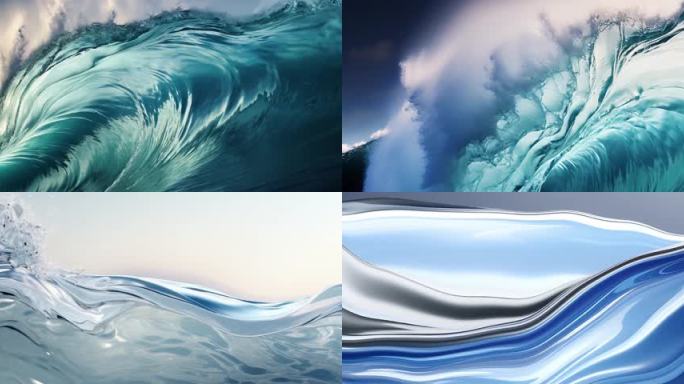 意识流 抽象浪花 水浪 海洋 水体 流动