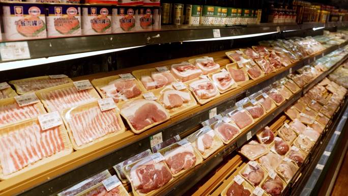 超市生鲜肉类柜台