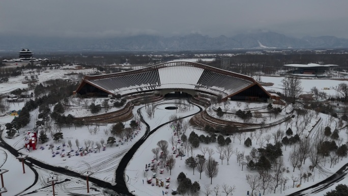 世园会雪景航拍视频3