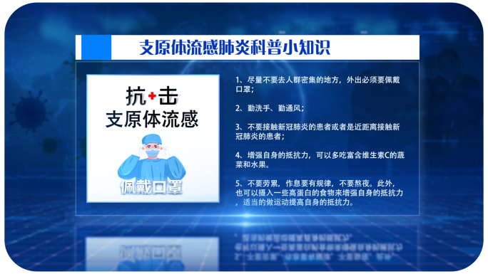 科技文字框介绍发言讲话支原体流感报告