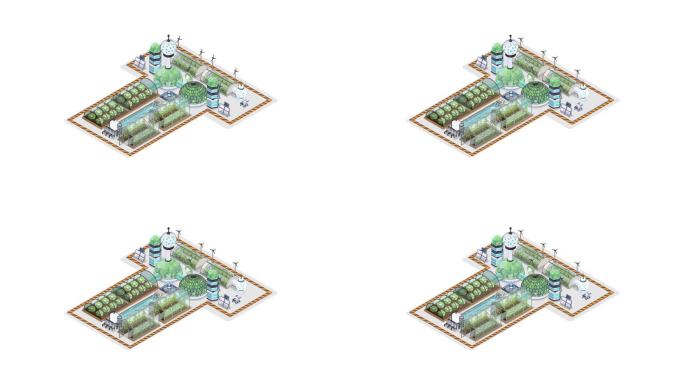 2.5D等距温室科幻场景外星基地火星