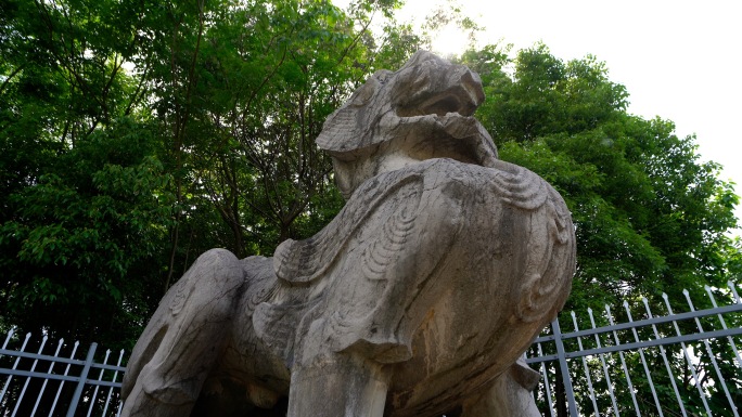 丹阳南朝陵墓石刻保护文物貔貅石龟神道