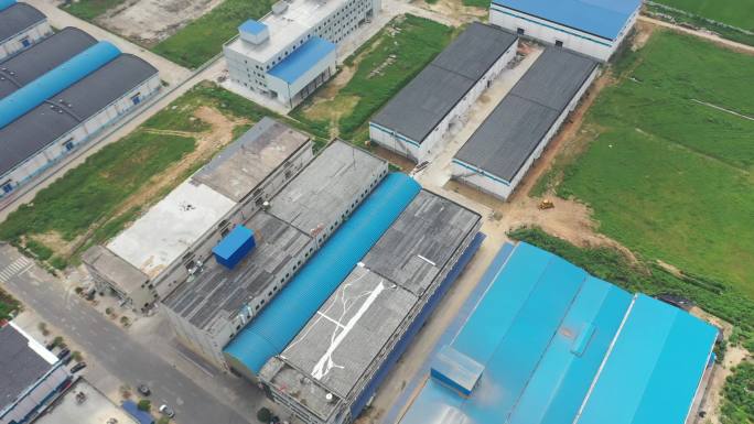 航拍大米工厂基地