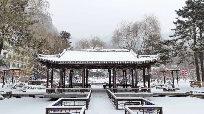 龙庆峡风景区雪景航拍视频10