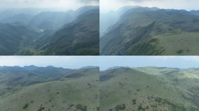 航拍秦岭山脉紫柏山全景风景素材高山草地