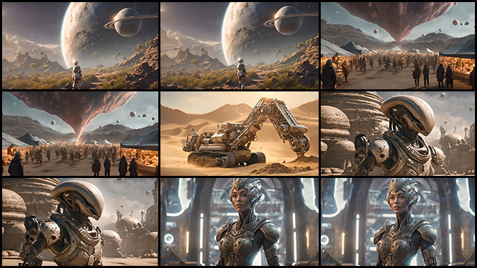 星际探索外星穿越资源开采科幻CG影片