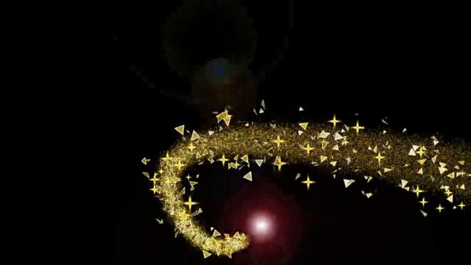 圣诞过渡节日活动过渡，标志标题装饰。节日圣诞节，闪闪发光的光圈轨迹，闪闪发光的星尘轨迹螺旋粒子效果。