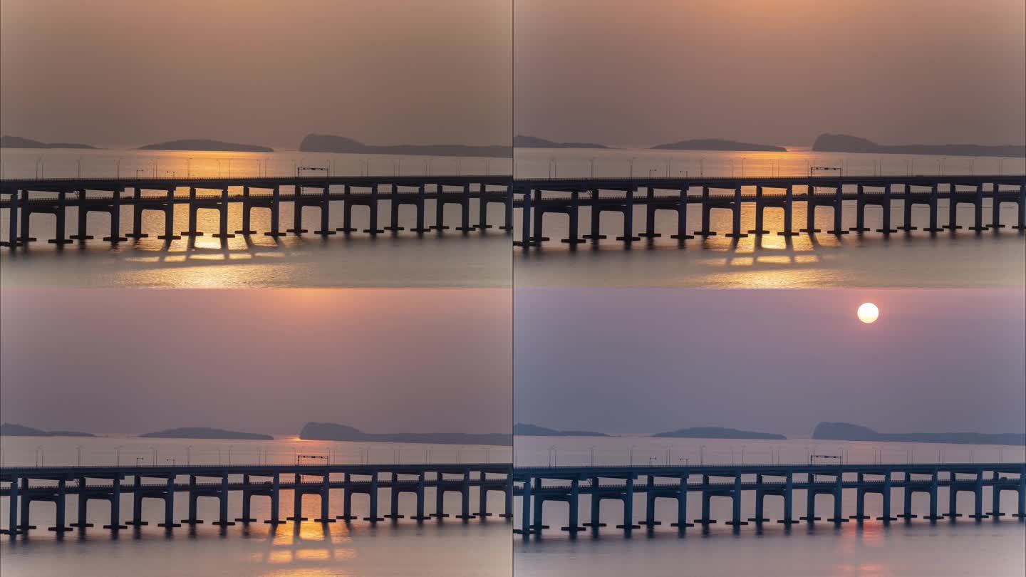 跨海大桥日落