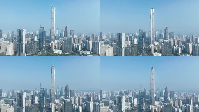 深圳平安金融中心大厦航拍福田市区城市风光