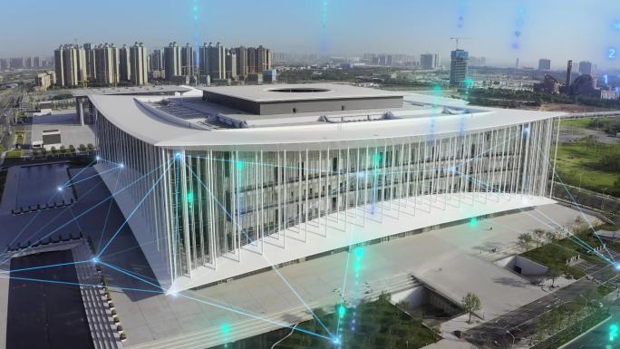 西安航拍科技城市浐灞国际会展中心