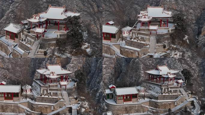 龙庆峡风景区雪景航拍视频15