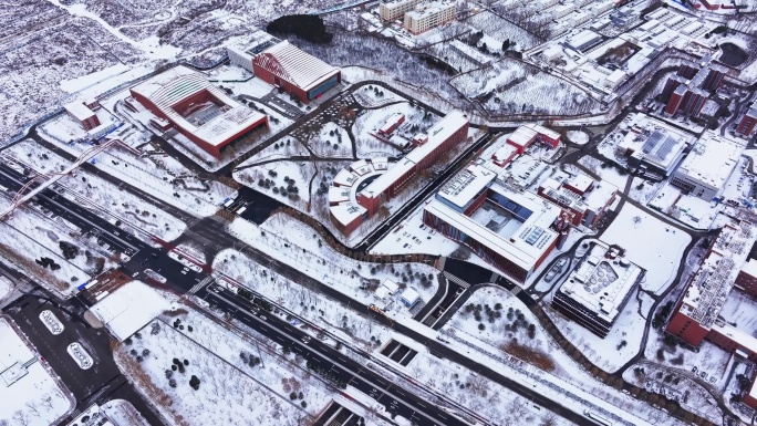 中国科学院大学雪景航拍