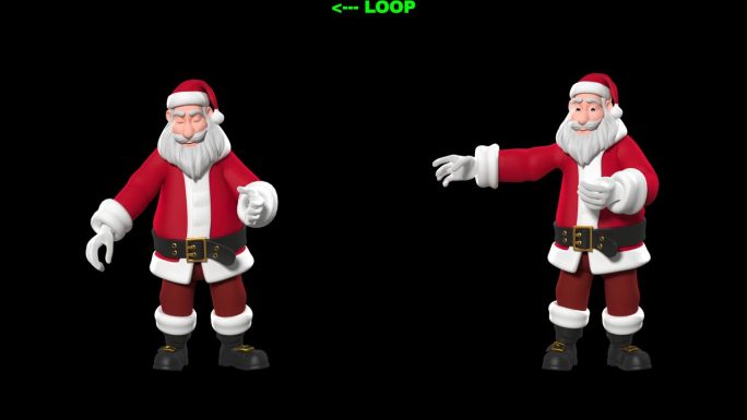 圣诞老人对话的3D站立循环对话
