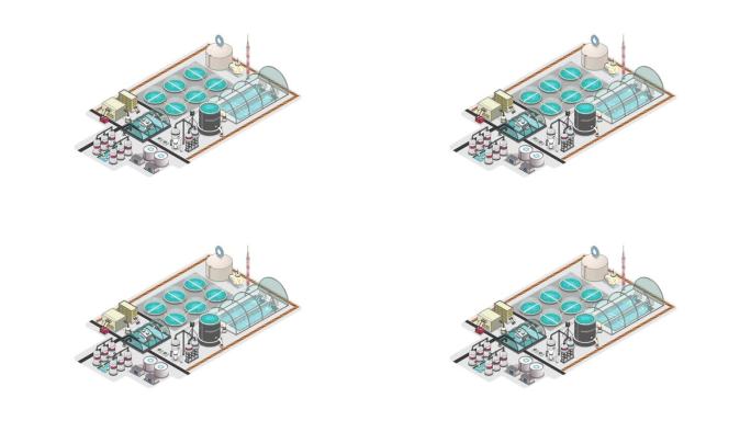 2.5D等距动画 污水处理厂  MG动画