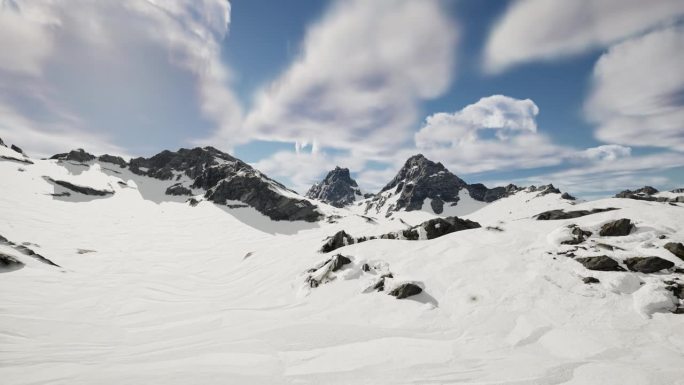 喜马拉雅山珠穆朗玛峰美丽的山脉冬季鼓舞人心的景观雪寒冷的云海空中飞行镜头超过山峰史诗全景自然成功登顶