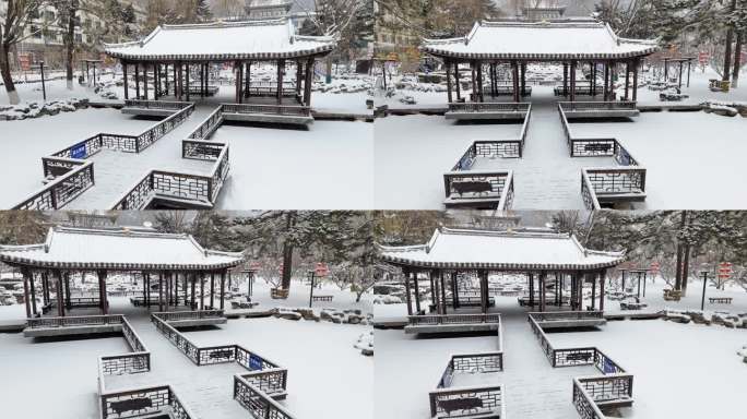 龙庆峡风景区雪景航拍视频13