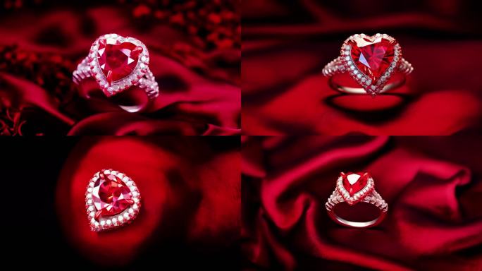 钻石浪漫戒指珠宝爱心形爱情宝石首饰婚戒