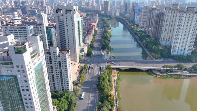 江西南昌航拍街道街景东湖区城市风景风光素