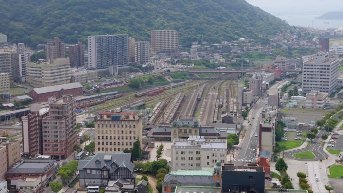 从建筑物顶部看到的北九州无极市景观