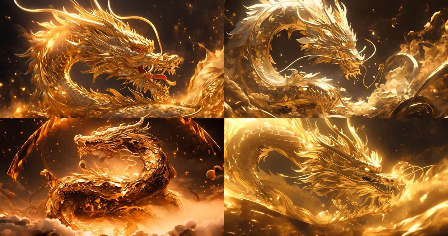 黄金中国龙神话龙