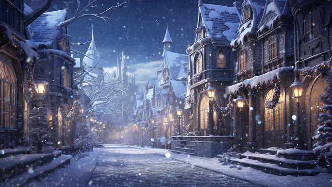 冬日童话雪景  冬日童话小镇