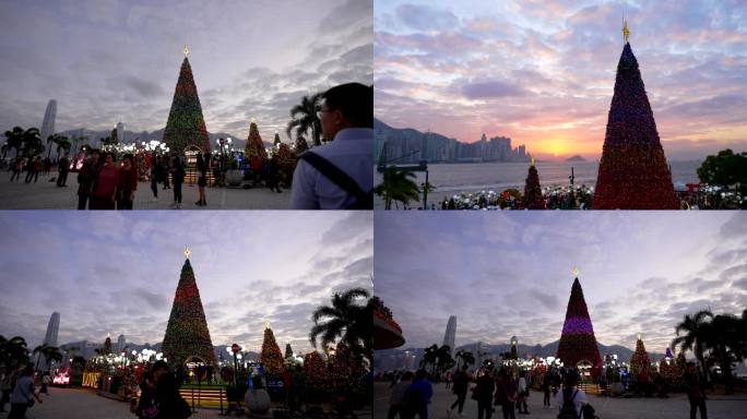 4K香港冬日旅游节西九龙圣诞小镇合集