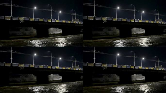 冬夜乌兹河上雾气弥漫的大桥景观