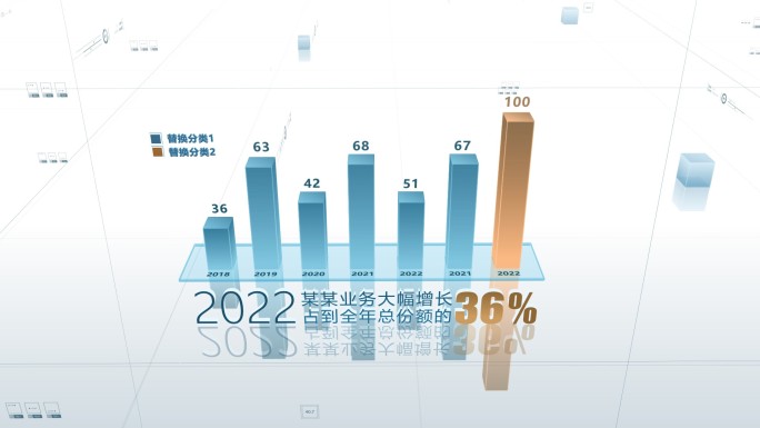 浅色科技线条空间数据图表展示