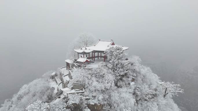 龙庆峡风景区雪景航拍视频2