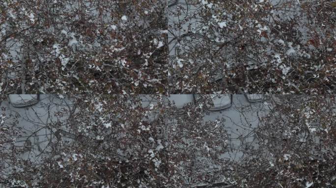 航拍雪景公路交通 石家庄 航拍雪景城市