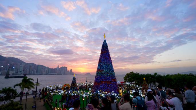 4K香港冬日旅游节西九龙圣诞小镇圣诞节6