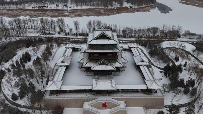 世园会雪景航拍视频8