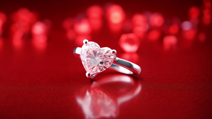 钻石戒指珠宝情人节心形爱心婚戒钻戒礼物