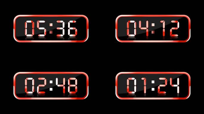 红色液晶数字计时器通道视频7分钟