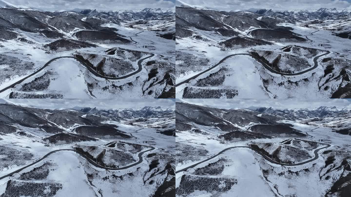 西藏自驾317国道昌都段雪景航拍