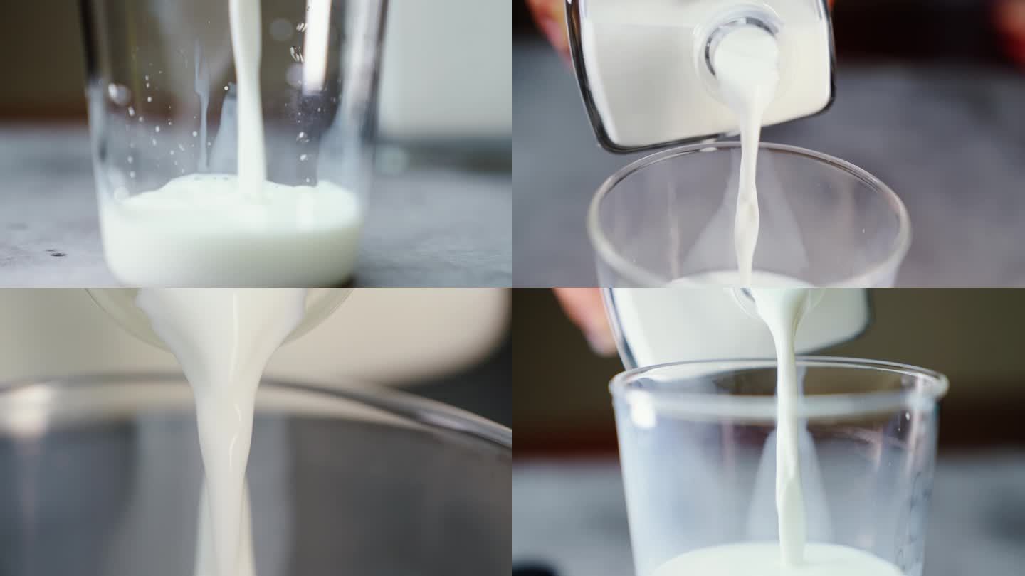 牛奶倒牛奶升格慢动作实拍