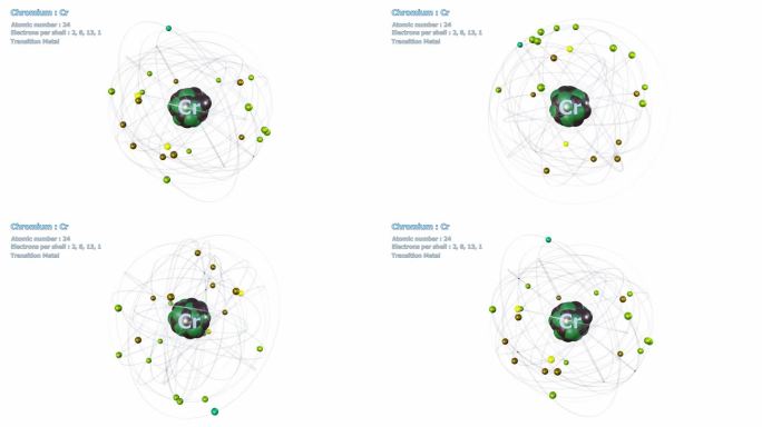 铬原子在白色上有24个电子在无限轨道旋转
