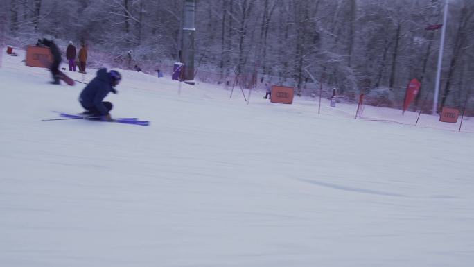 北大湖滑雪场高级雪道爬山滑雪跟拍集锦