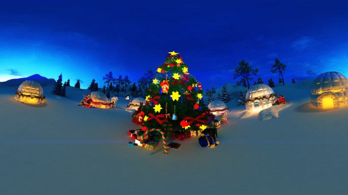 4K极地圣诞树360度全景VR