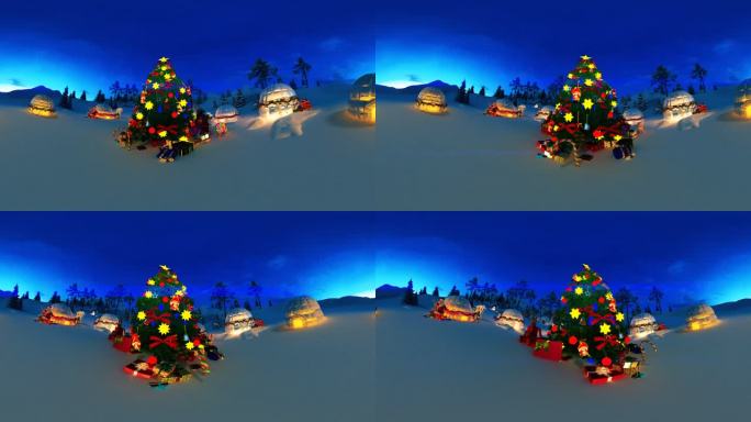 4K极地圣诞树360度全景VR
