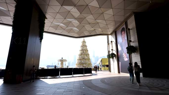 4K香港尖沙咀K11购物艺术中心圣诞树