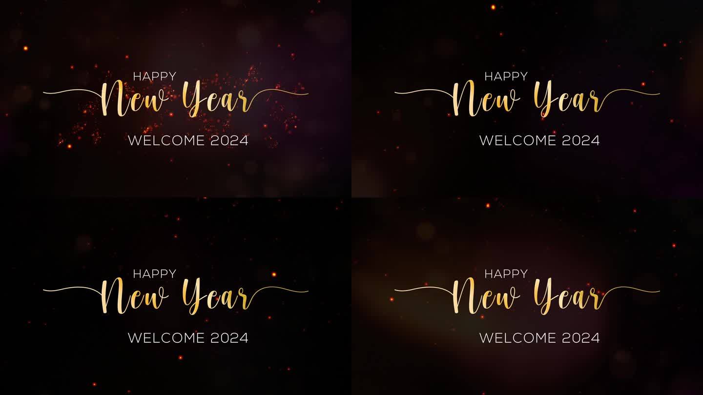 2024年新年快乐视频动画与动态粒子