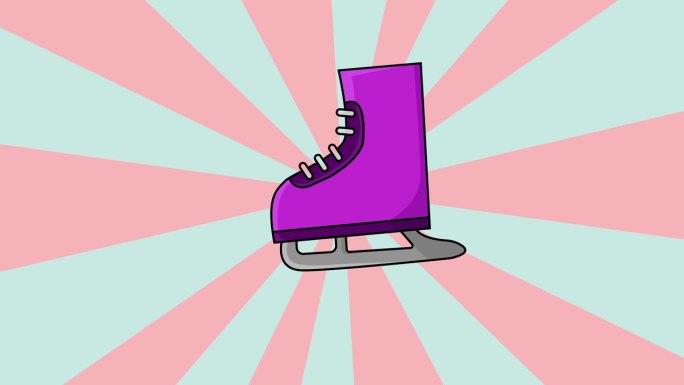 具有旋转背景的溜冰鞋图标的动画