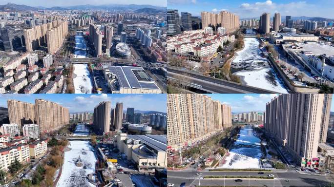 青岛李村河雪景