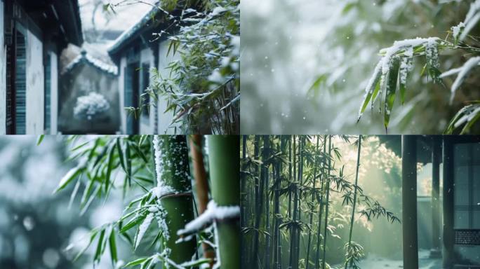 雪中竹韵/竹子/雪景/高风亮节虚怀若谷