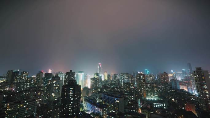 兰州市亚欧国际夜景下雨天