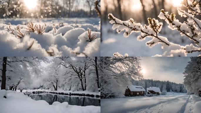 冬天唯美下雪场景