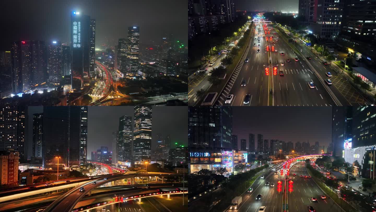 灯笼春节道路年味夜景交通城市